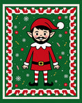 Festive Elf Christmas Holiday Snowflakes Rug