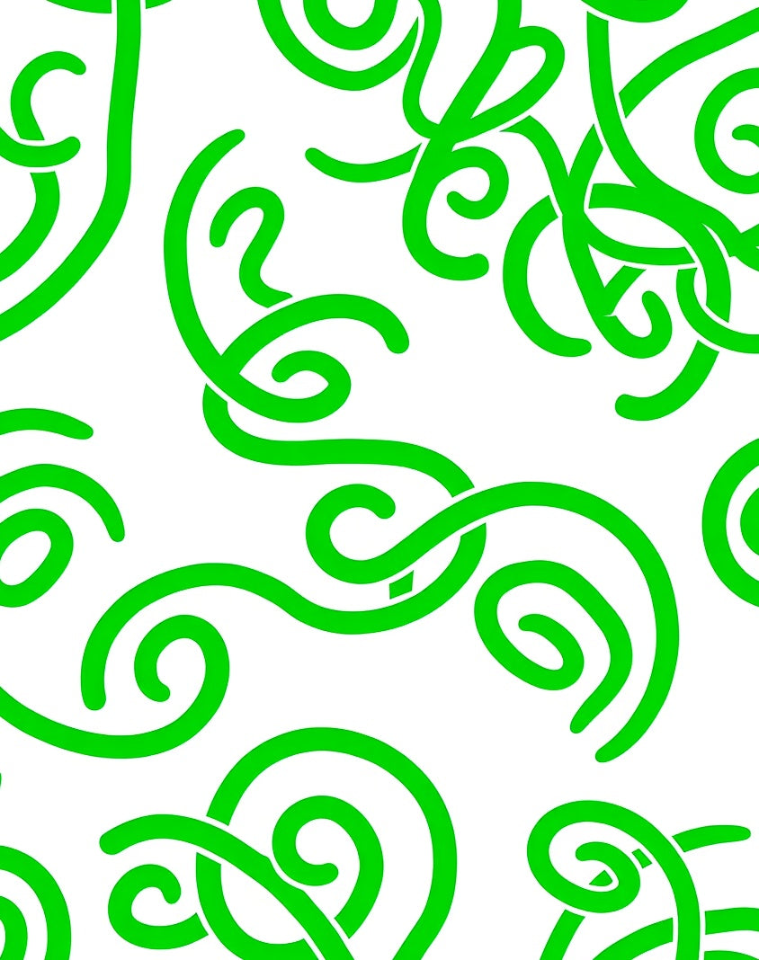 Bright Green Swirls Abstract Art Rug