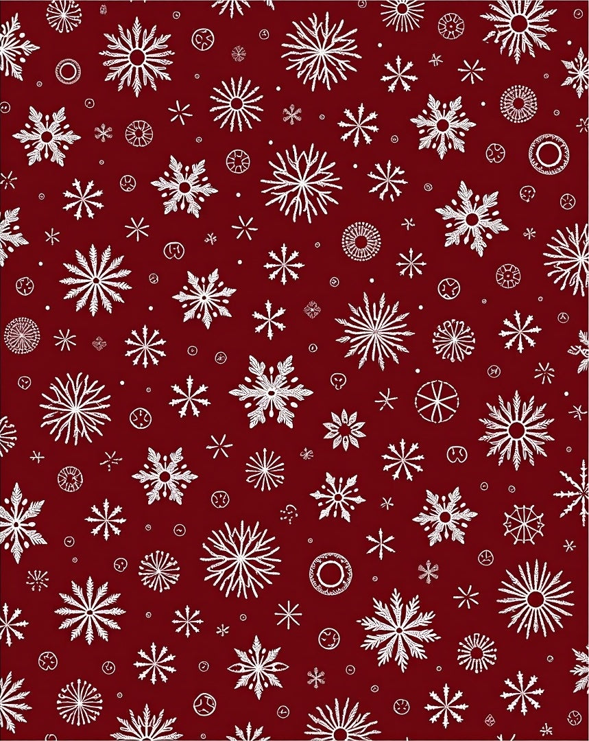 Crimson White Snowflakes Garland Rug