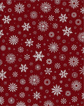 Crimson White Snowflakes Garland Rug