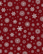 Crimson White Snowflakes Garland Rug