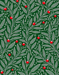 Emerald Green Holly Berry Foliage Rug