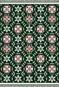 Crimson White Snowflake Emerald Geometric Rug