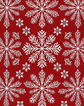 Elegant Red Snowflake Collage Rug