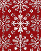Elegant Red Snowflake Collage Rug