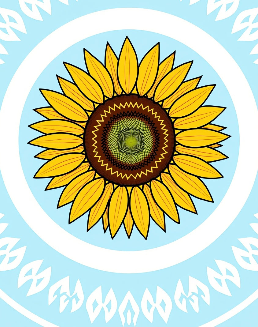 Radiant Yellow Sunflower Mandala Rug