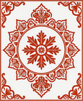 Crimson Floral Medallion Radial Rug