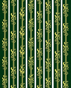 Emerald Gold Baroque Vertical Stripe Rug