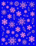 Pink Snowflake Scatter Blue Field Rug