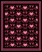 Pink Heart Swirl Repeating Pattern Rug