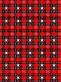 Red Black Gingham Starburst Rug