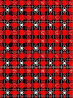 Red Black Gingham Starburst Rug
