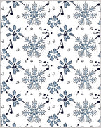Blue Snowflake Music Note Harmony Rug