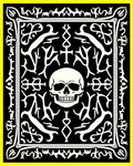 Gothic Black White Skull Ornament Rug