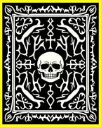 Gothic Black White Skull Ornament Rug