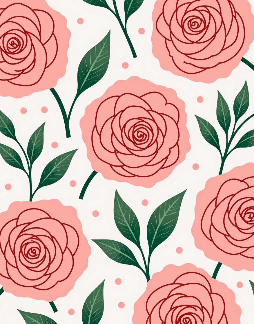 Pink Rose Garden Botanical Blossom Rug