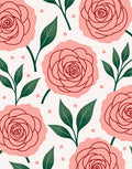 Pink Rose Garden Botanical Blossom Rug