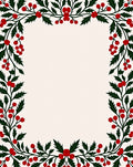Vibrant Red Holly Berry Border Rug
