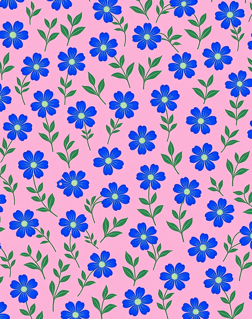 Blue Floral Meadow Rug