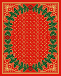 Crimson Red Floral Vine Border Rug