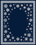 Winter White Snowflake Navy Border Rug