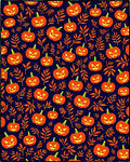 Spooky Orange Jack-o-Lantern Fall Branches Rug