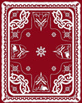 Deep Red Ornate Mandala Medallion Rug