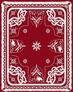 Deep Red Ornate Mandala Medallion Rug