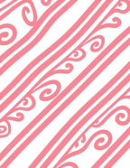 Coral Swirls Diagonal Stripe Rug