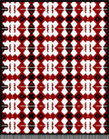 Bold Red Diamond Medallion Arrangement Rug