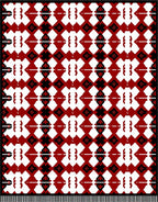 Bold Red Diamond Medallion Arrangement Rug