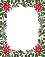 Red Berry Garland Border Rug