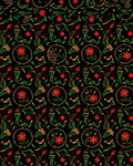 Emerald and Crimson Floral Circular Garden Rug
