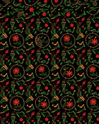 Emerald and Crimson Floral Circular Garden Rug
