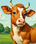 Whimsical Cow Pastoral Landscape Rug