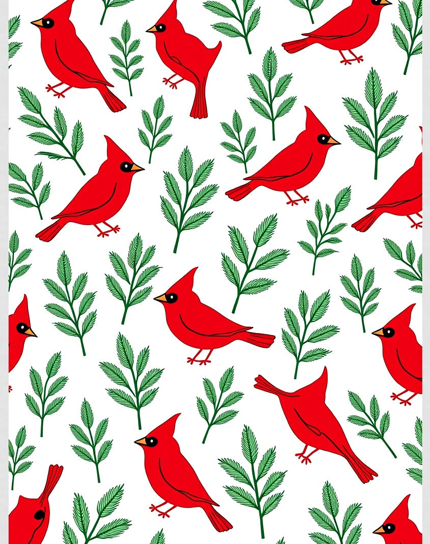 Vibrant Red Cardinal Branch Scatter Rug