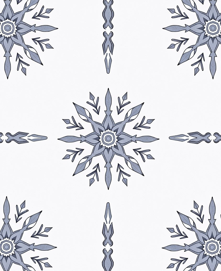 Pale Blue Snowflake Collage Rug