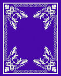 Electric Purple Floral Border Rug