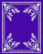 Electric Purple Floral Border Rug