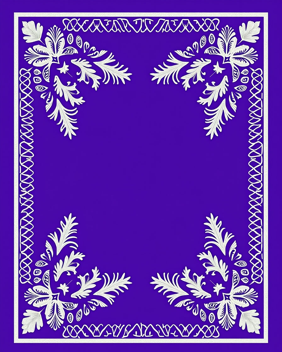 Electric Purple Floral Border Rug