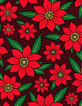 Vibrant Red Poinsettia Floral Rug
