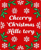 Festive Red Holly Snowflake Border Rug