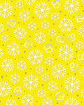 Bright Yellow Snowflakes Swirls Rug
