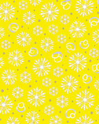 Bright Yellow Snowflakes Swirls Rug