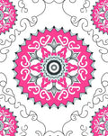 Radiant Pink Geometric Medallion Swirl Rug