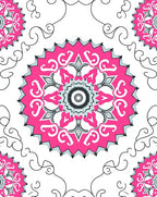 Radiant Pink Geometric Medallion Swirl Rug