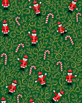 Festive Red Nutcracker Candy Cane Foliage Rug