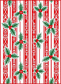 Red White Stripe Holly Garland Rug
