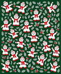 Festive Red Scarf Snowmen Holiday Rug
