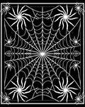 Spooky Black White Spiderweb Art Rug